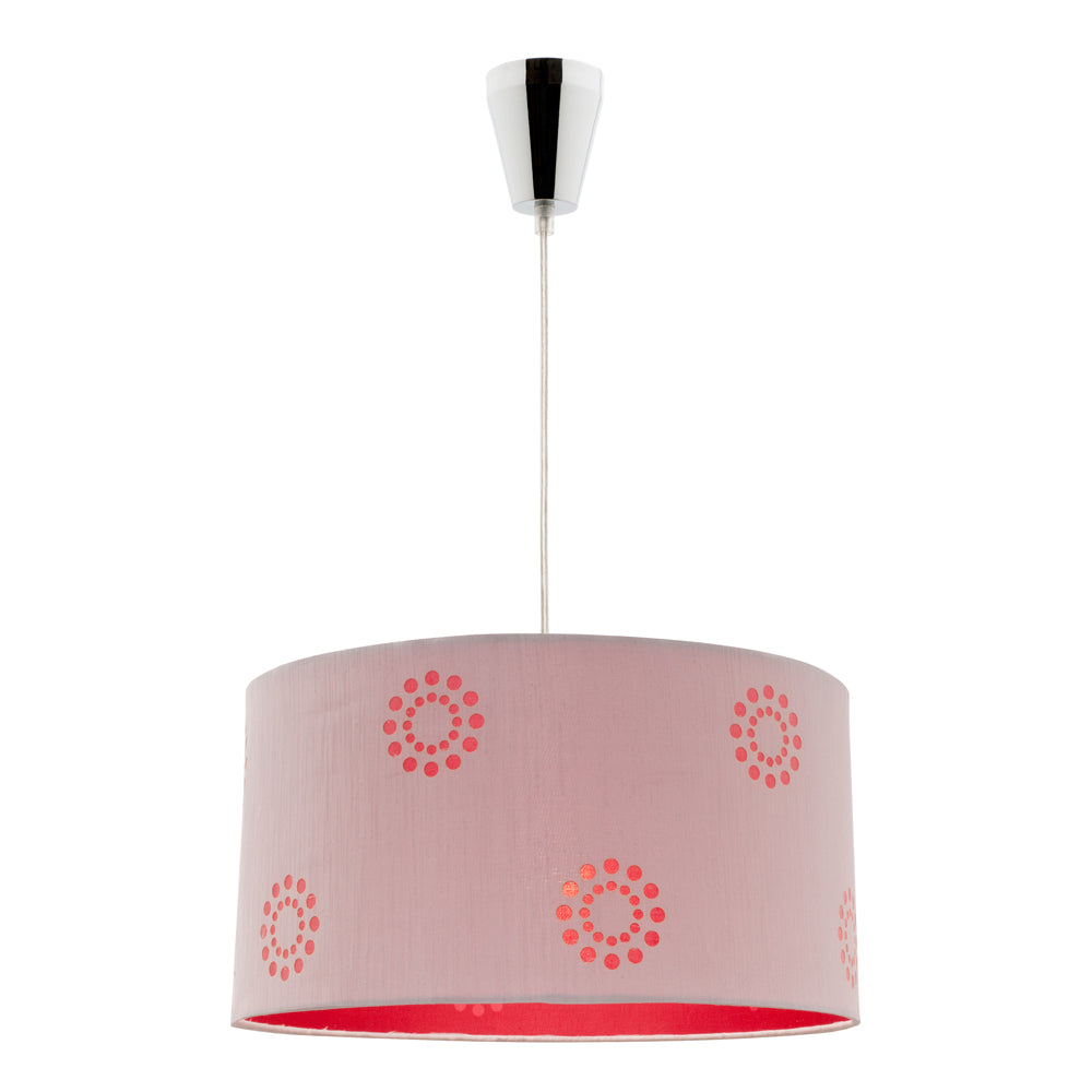 Fabian 1-Light DIY Pendant — Silver & Red — view 2