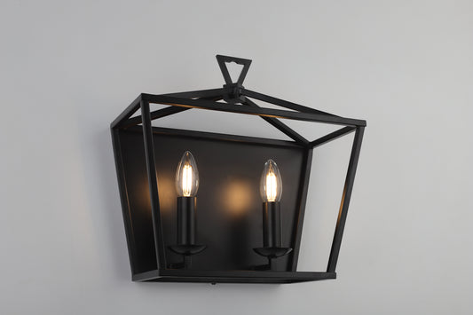 Perigan 2-Light Wall Light — Black — view 2