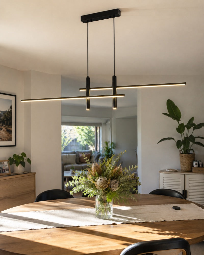 Modern Linear LED Pendant styled in an Australian home 1
