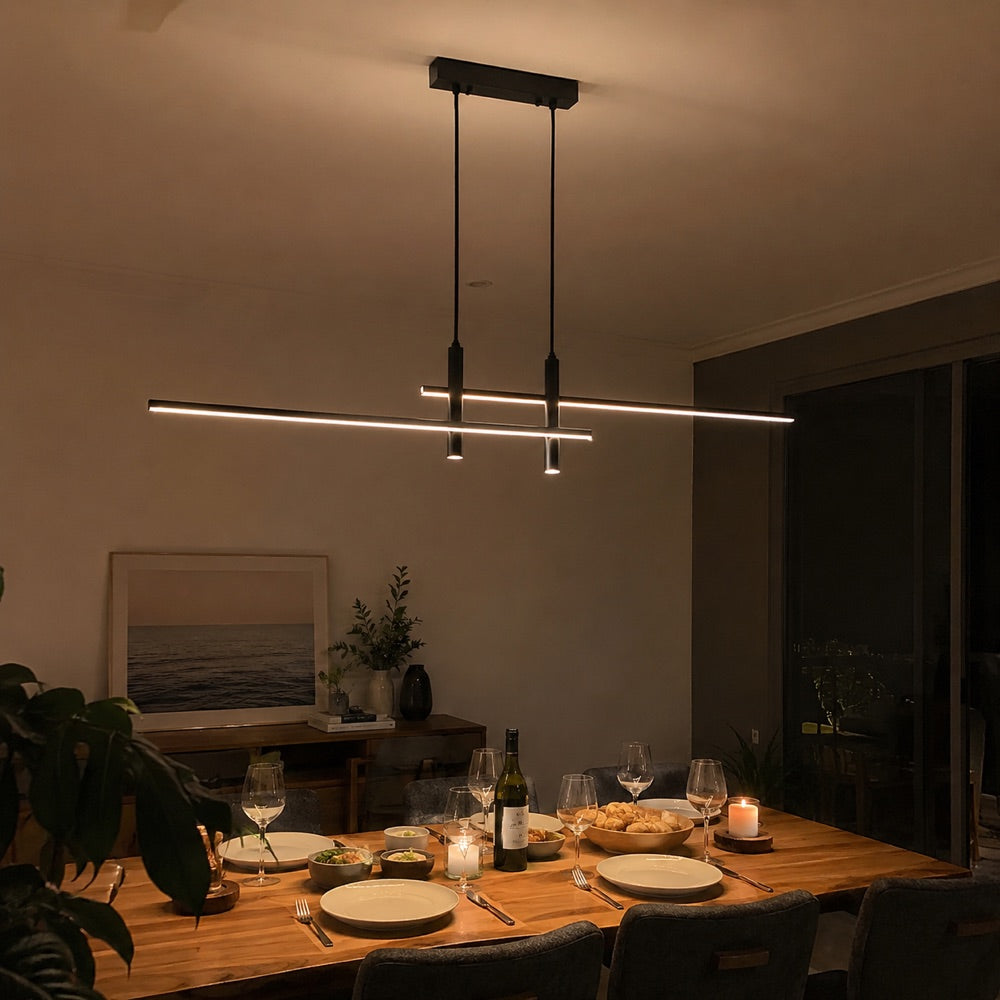 Modern Linear LED Pendant styled in an Australian home 5