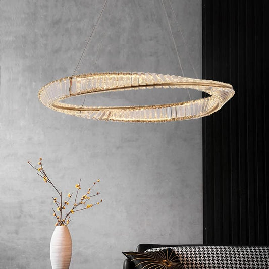 3-Colour Adjustable Modern Crystal Chandelier — Remote Control LED Light