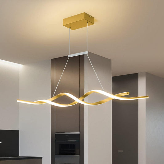 Acrylic Wave Contemporary Chandelier — Dimmable LED Pendant Light in an Australian home