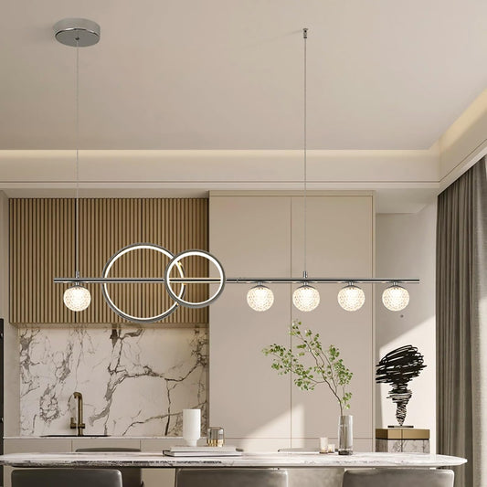 47" Linear LED Chandelier — 58W Dimmable Modern Pendant Light in an Australian home