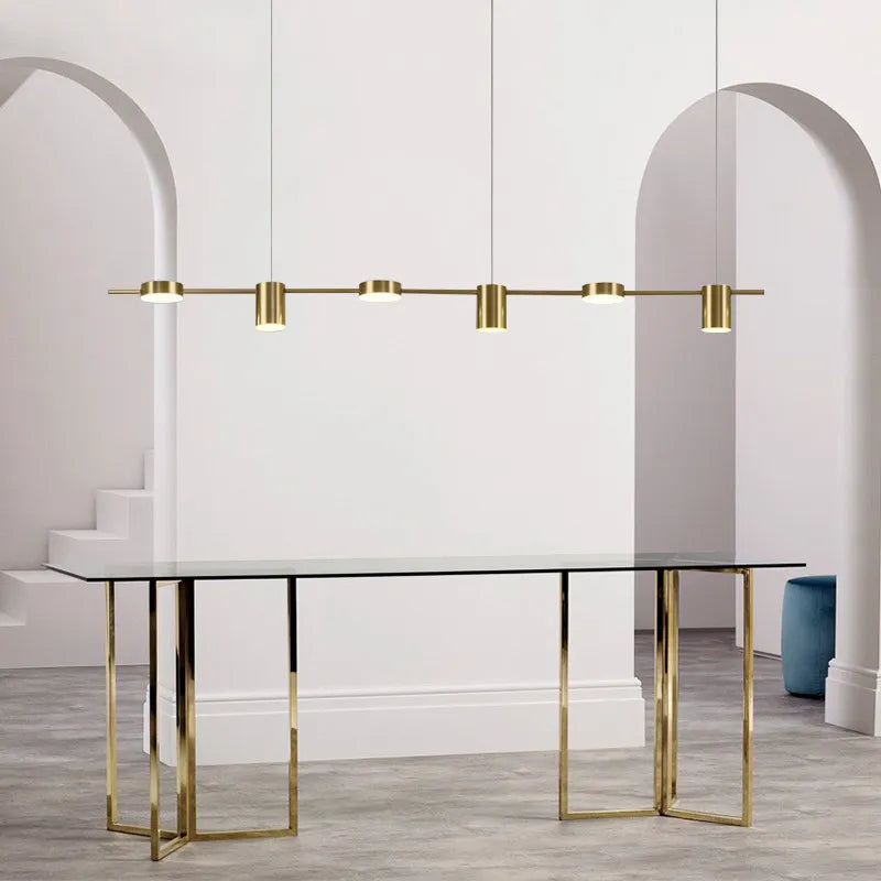 Nordic LED Living Room Chandelier — 3 to 6 Head Black & Gold Dimmable
