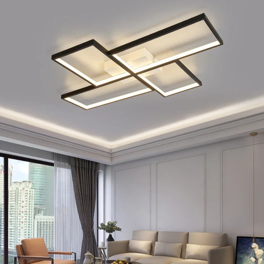 Dimmable modern LED chandelier in a home theatre media room in an Australian home