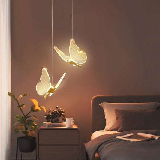 LED Butterfly Pendant Light — Gold Single & Double Head Modern Pendant in an Australian home