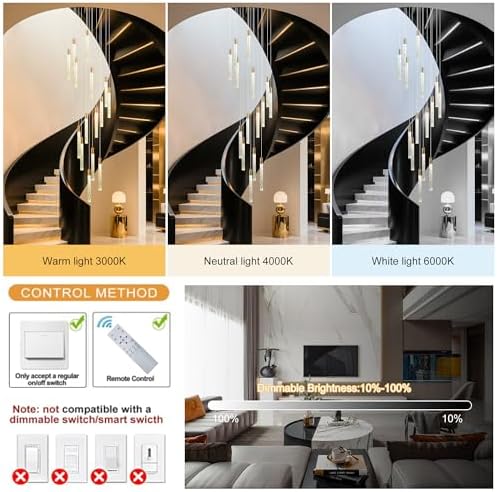 Gold 15-light spiral strip LED chandelier in a modern Australian high-ceiling foyer