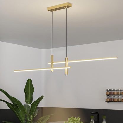 Modern Linear LED Pendant Light — Dimmable Kitchen Island & Dining Chandelier