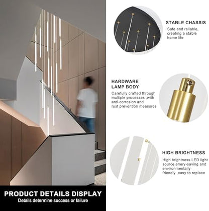 Black 15-light spiral strip LED chandelier in a modern Australian high-ceiling staircase