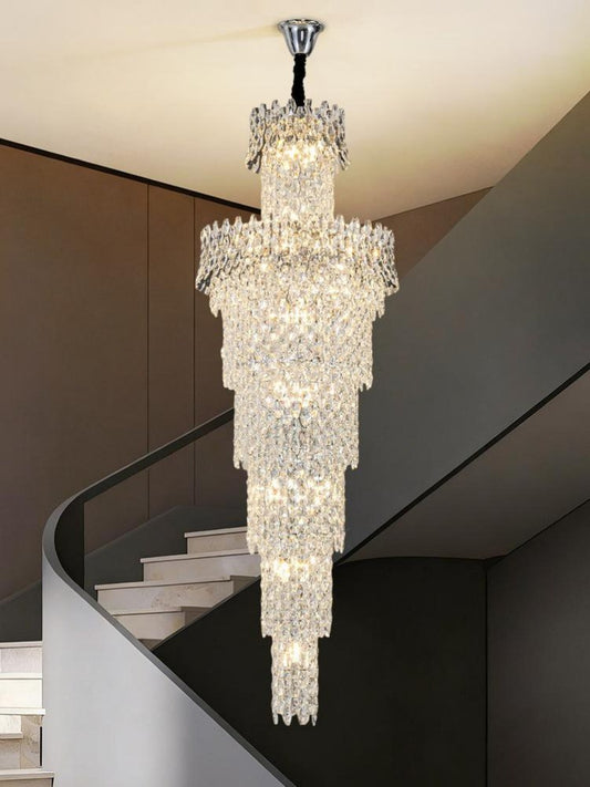 Chrome Staircase Crystal Chandelier CL2517
