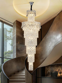 Chrome Staircase Crystal Chandelier CL2517