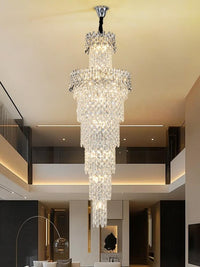 Chrome Staircase Crystal Chandelier CL2517