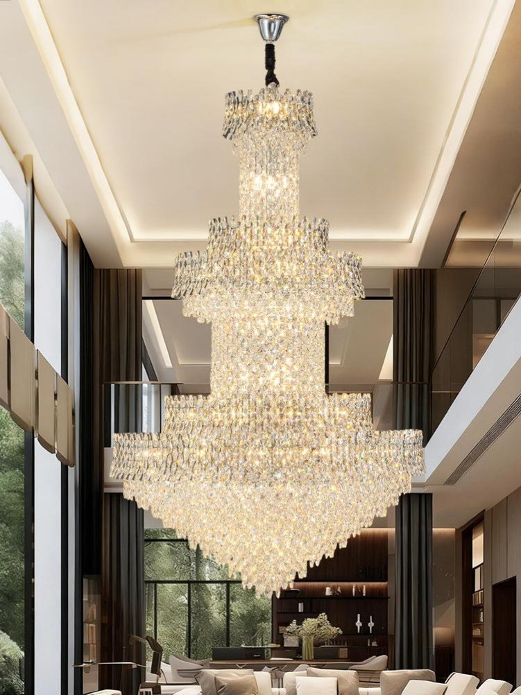 Chrome Staircase Crystal Chandelier CL2518
