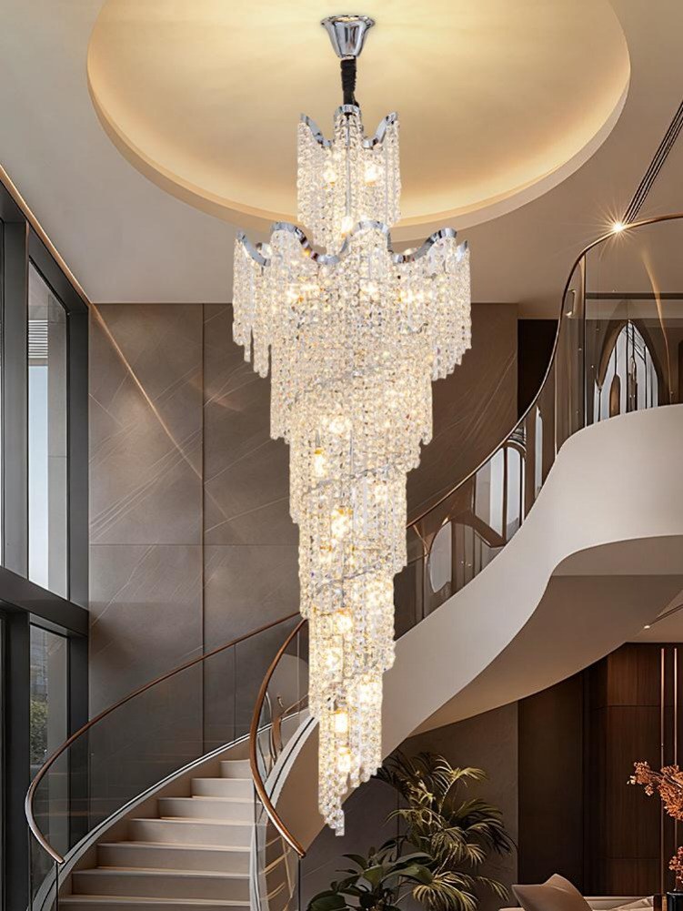 Chrome Staircase Crystal Chandelier CL2521