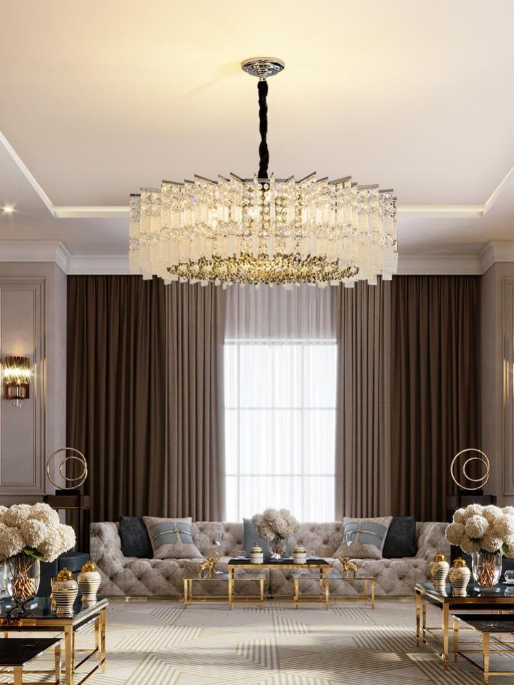 Chrome Tiered Crystal Chandelier CL2305