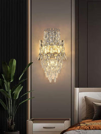 Chrome Tiered Crystal Chandelier CL2518-wall
