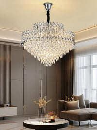 Chrome Tiered Crystal Chandelier CL2527