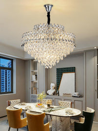 Chrome Tiered Crystal Chandelier CL2527