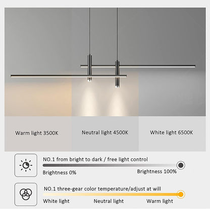 Modern Linear LED Pendant Light — Dimmable Kitchen Island & Dining Chandelier