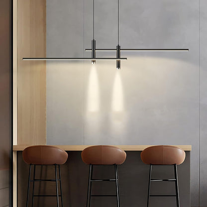 Modern Linear LED Pendant Light — Dimmable Kitchen Island & Dining Chandelier
