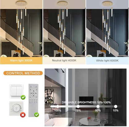 Black 10-light spiral strip LED chandelier in a modern Australian high-ceiling staircase