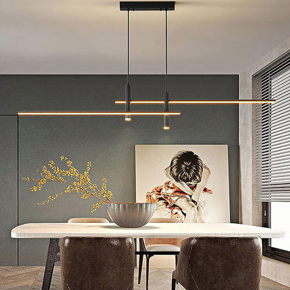 Modern Linear LED Pendant Light — Dimmable Kitchen Island & Dining Chandelier