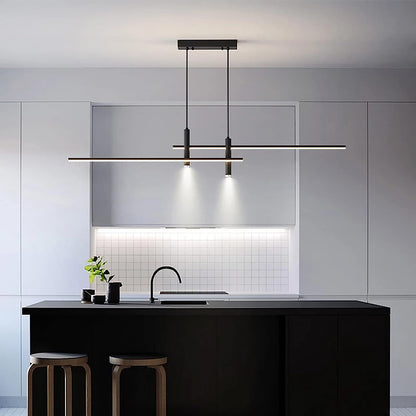 Modern Linear LED Pendant Light — Dimmable Kitchen Island & Dining Chandelier