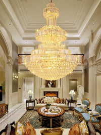 Gold Staircase Crystal Chandelier CL0332