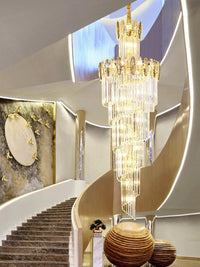 Gold Staircase Crystal Chandelier CL0625