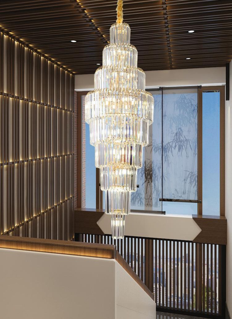 Gold Staircase Crystal Chandelier CL0901-3
