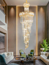 Gold Staircase Crystal Chandelier CL2301