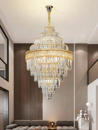 Gold Staircase Crystal Chandelier CL2304