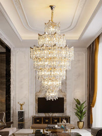 Gold Staircase Crystal Chandelier CL2306