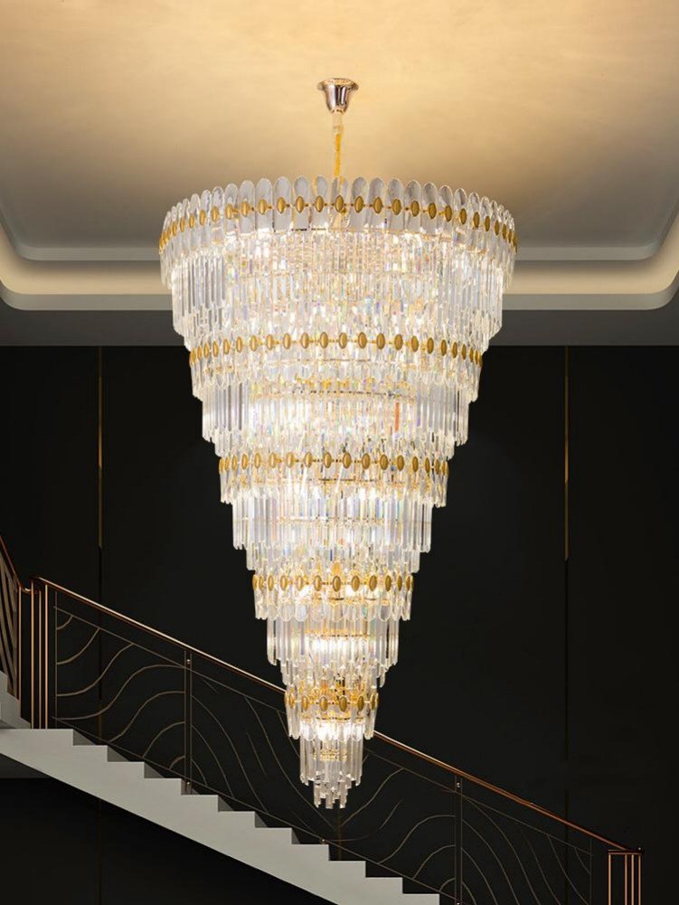 Gold Staircase Crystal Chandelier CL2307