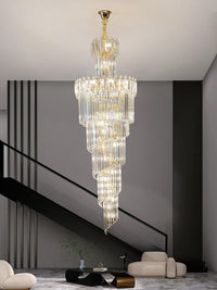 Gold Staircase Crystal Chandelier CL2312