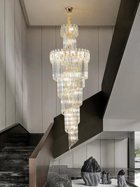 Gold Staircase Crystal Chandelier CL2312