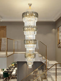 Gold Staircase Crystal Chandelier CL2317