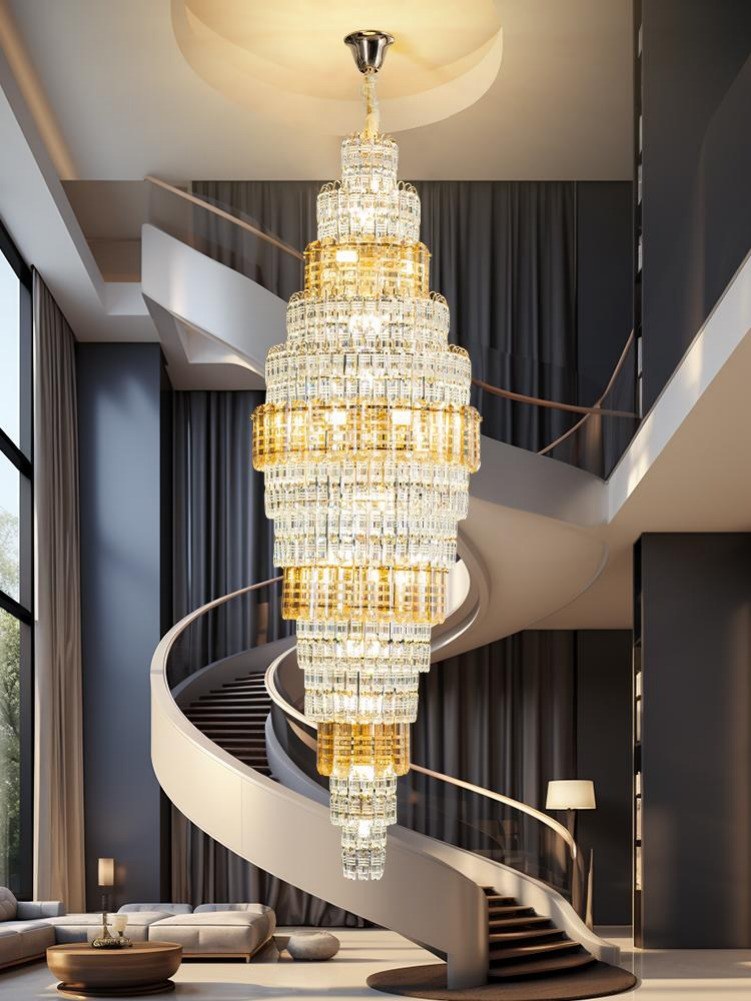 Gold Staircase Crystal Chandelier CL2319