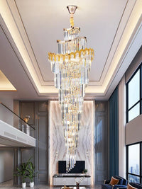 Gold Staircase Crystal Chandelier CL2407