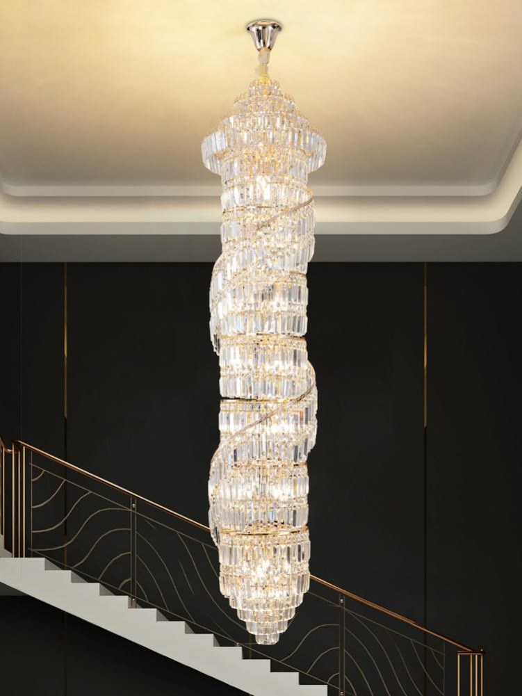 Gold Staircase Crystal Chandelier CL2409