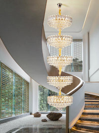 Gold Staircase Crystal Chandelier CL2411