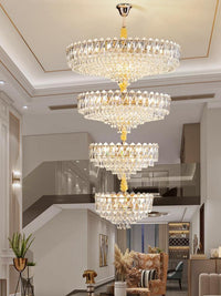 Gold Staircase Crystal Chandelier CL2414