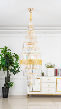 Gold Staircase Crystal Chandelier CL2422