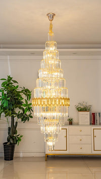 Gold Staircase Crystal Chandelier CL2422