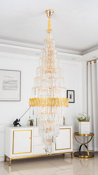 Gold Staircase Crystal Chandelier CL2422