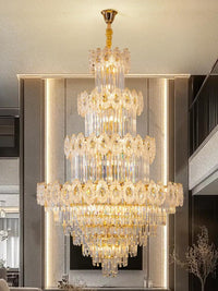 Gold Staircase Crystal Chandelier CL2501