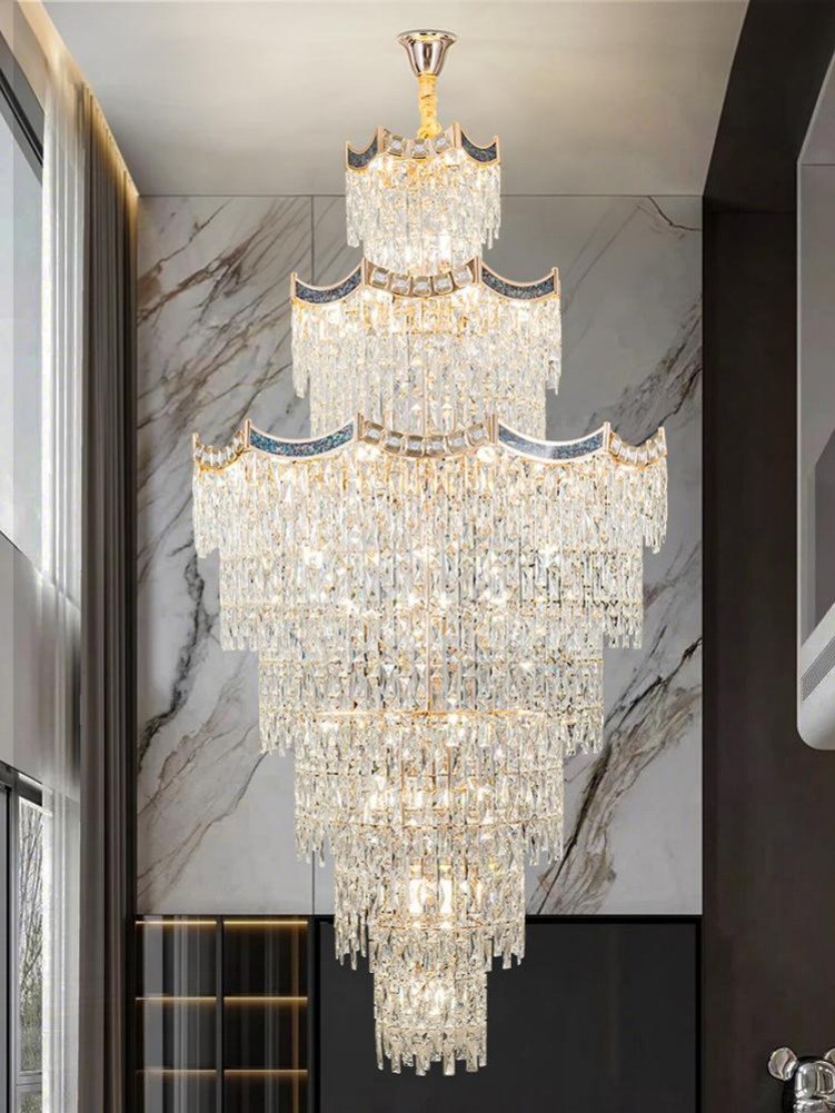 Gold Staircase Crystal Chandelier CL2504