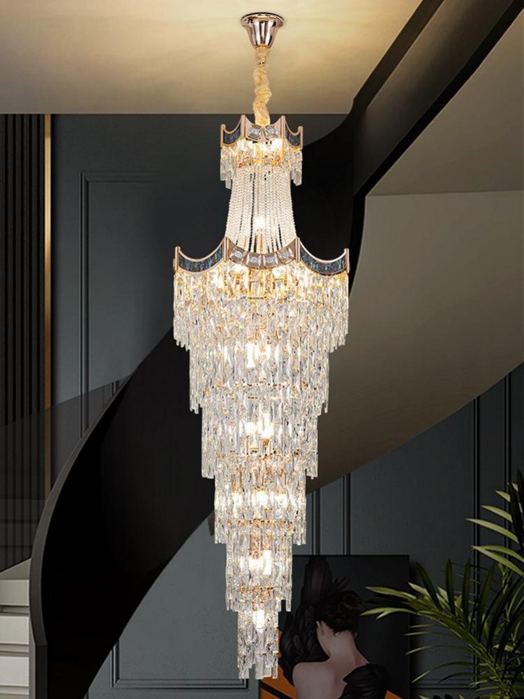 Gold Staircase Crystal Chandelier CL2506