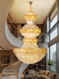 Gold Staircase Crystal Chandelier CL2516