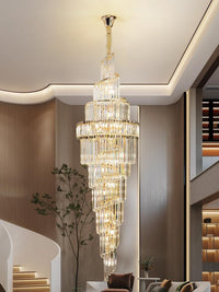 Gold Staircase Crystal Chandelier CL6007